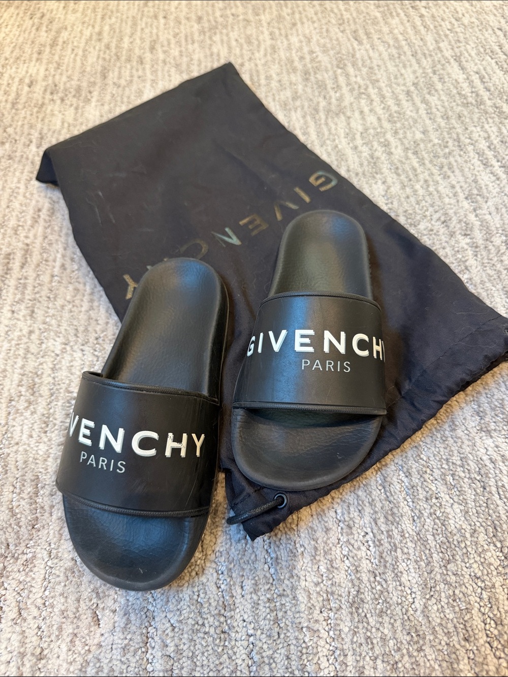 Givenchy Black Logo pool Slide Sandals kids size 31